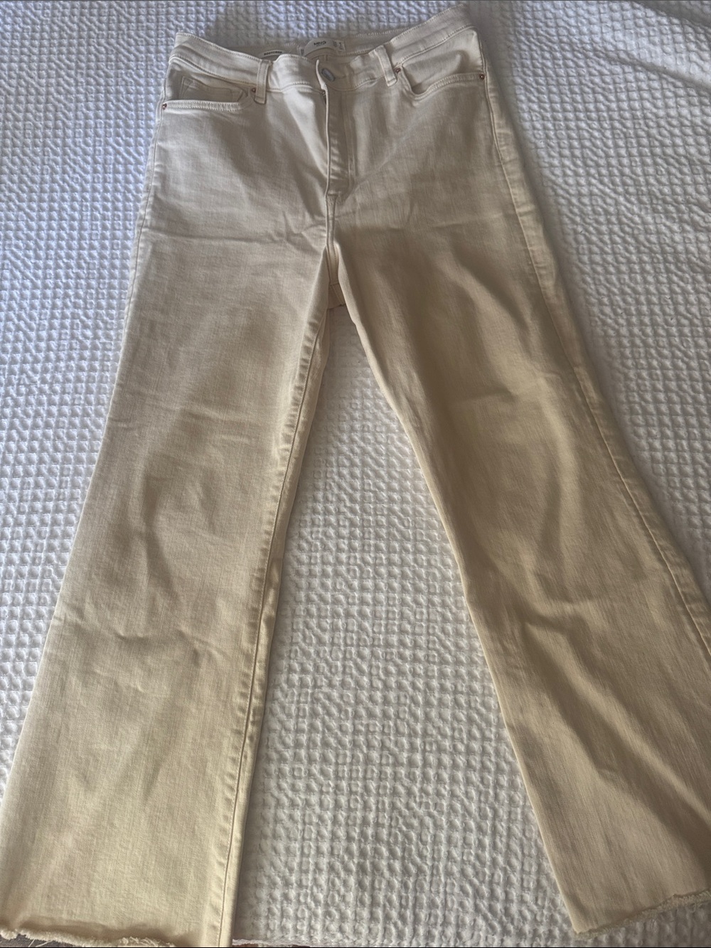 Mango cream boot crop jeans.